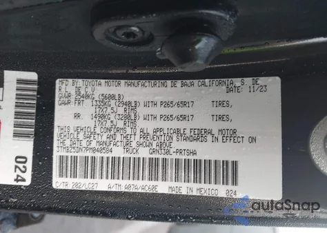 2023 Toyota Tacoma Trd Sport z USA, uszkodzony, nr VIN 3TMBZ5DN7PM040584